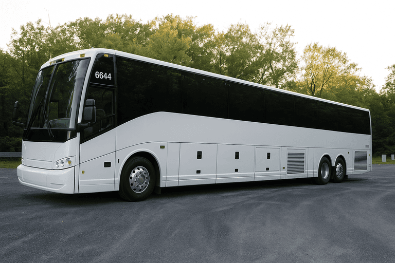 exterior of Grand Prairie Minibus Company coach bus