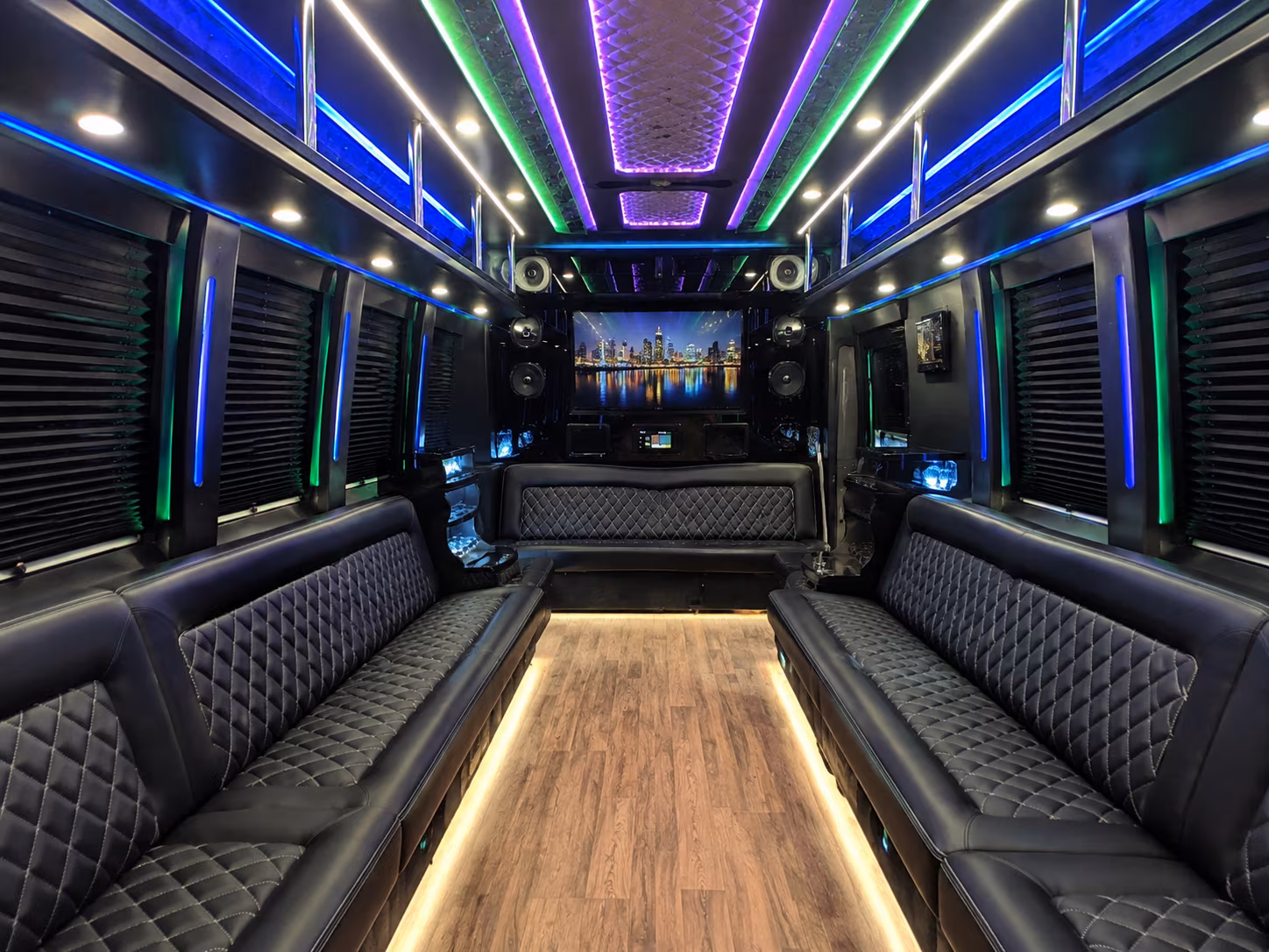 grand prairie 25 passenger party bus interior