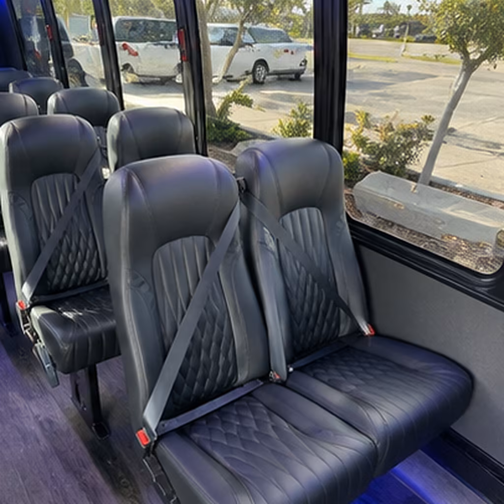 grand prairie 28 passenger minibus interior
