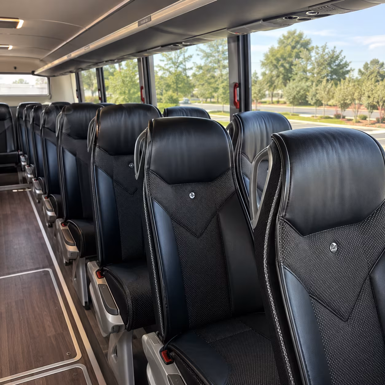 grand prairie 45 passenger charter bus interior