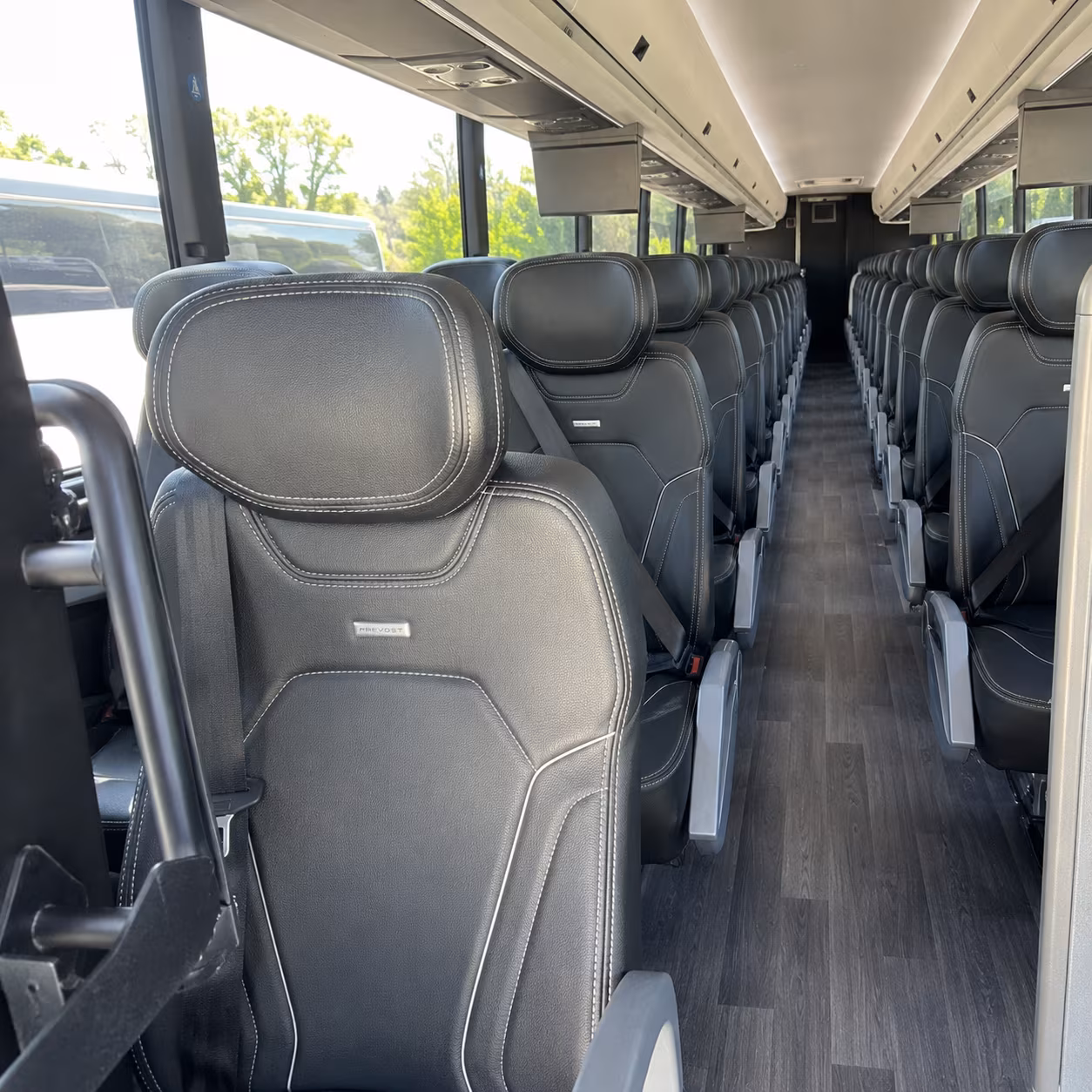 grand prairie 47 passenger charter bus interior