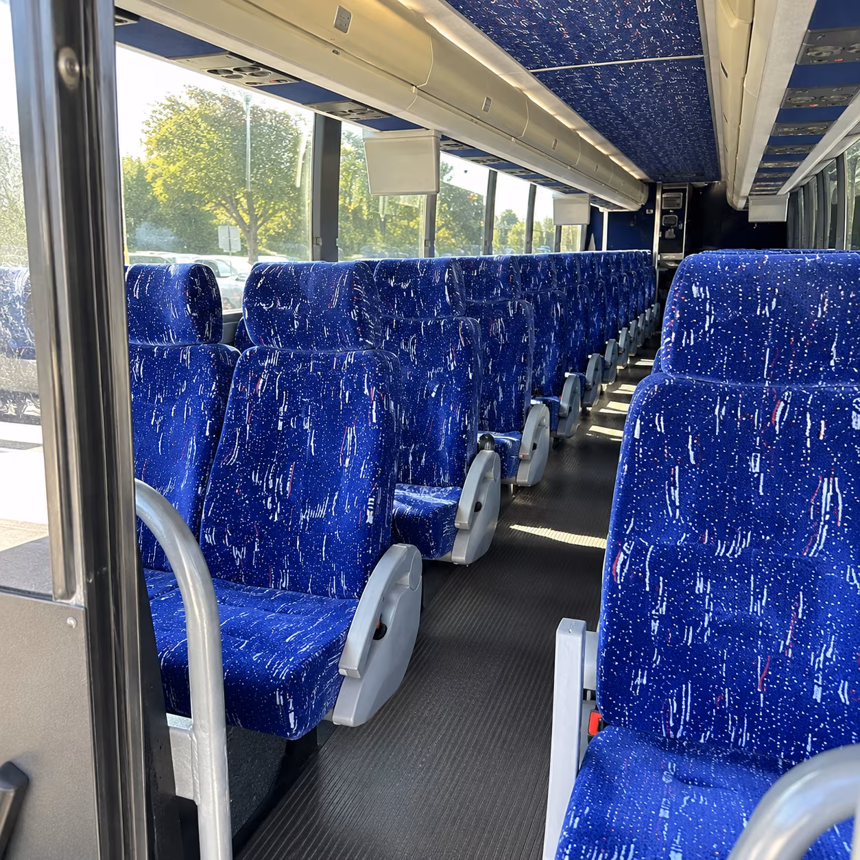 grand prairie 50 passenger charter bus inside