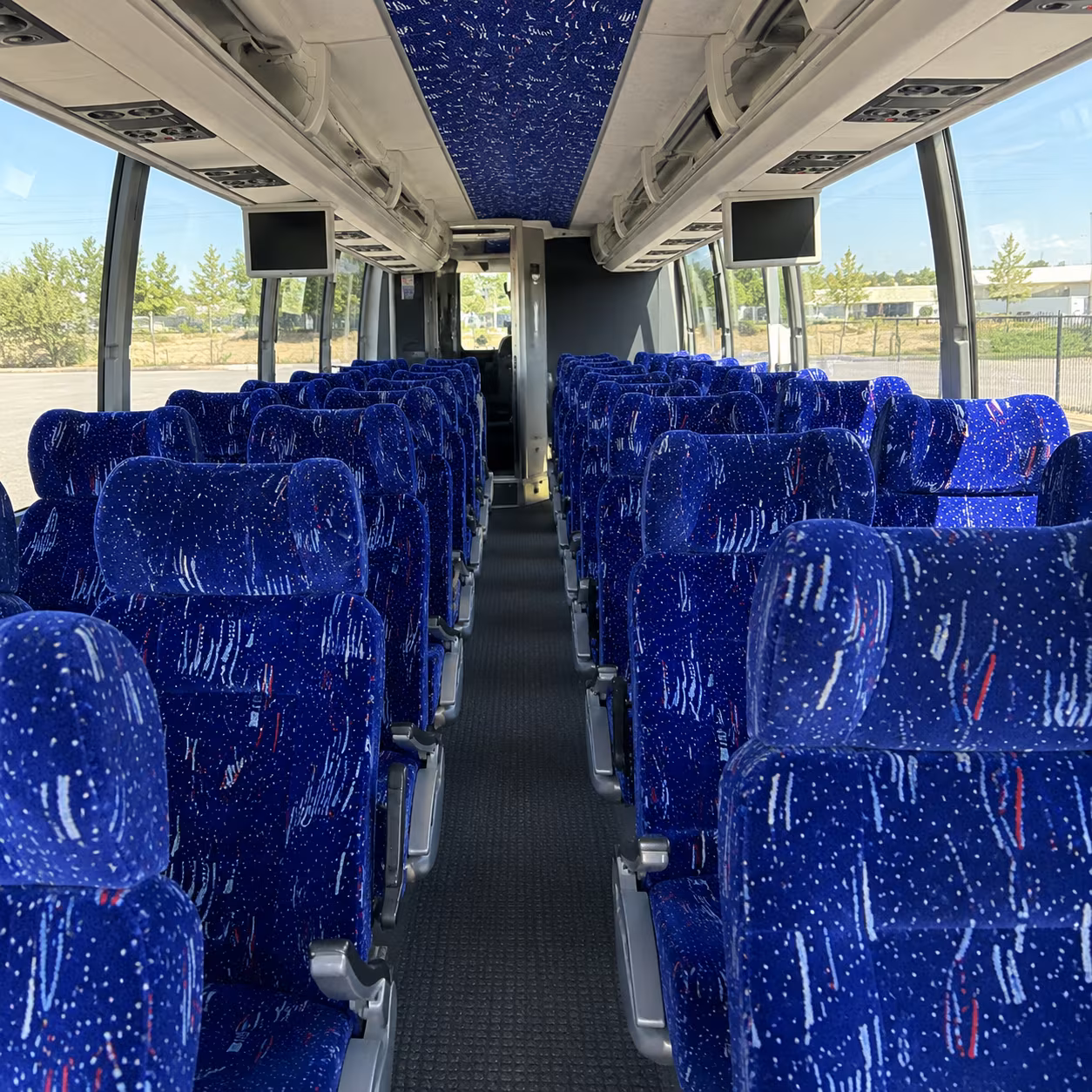 grand prairie 54 passenger charter bus interior