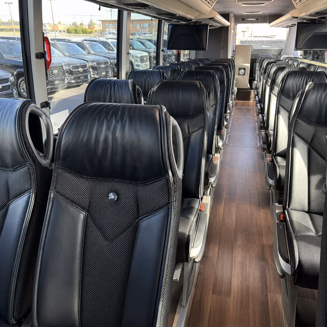 grand prairie charter bus inside